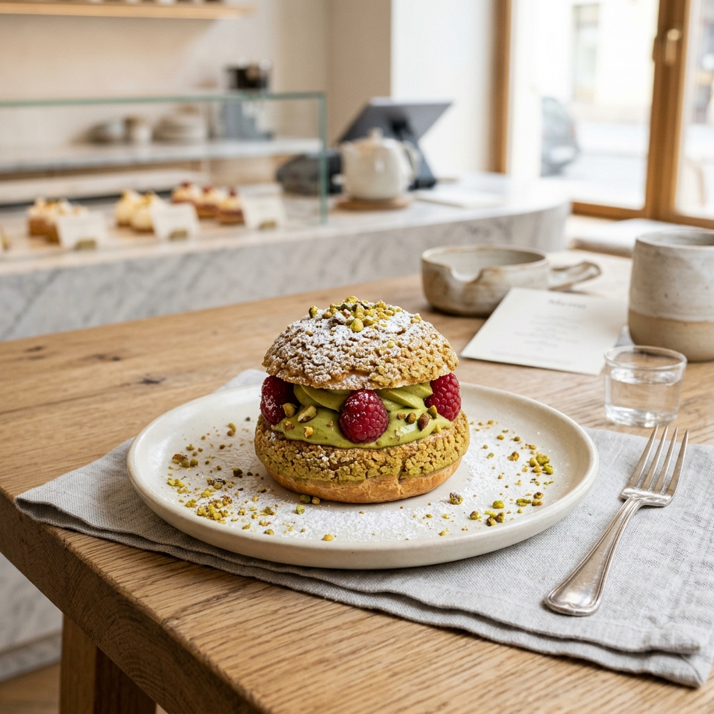 Berry Pista Choux Puff